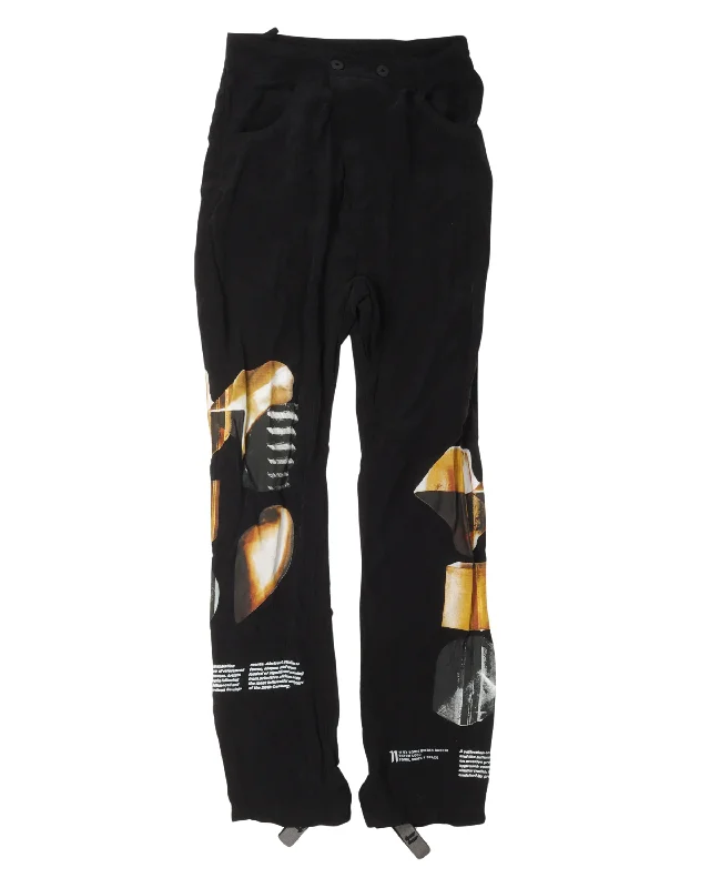 11 by BBS Graphic Pants Relaxed Linen Pants
