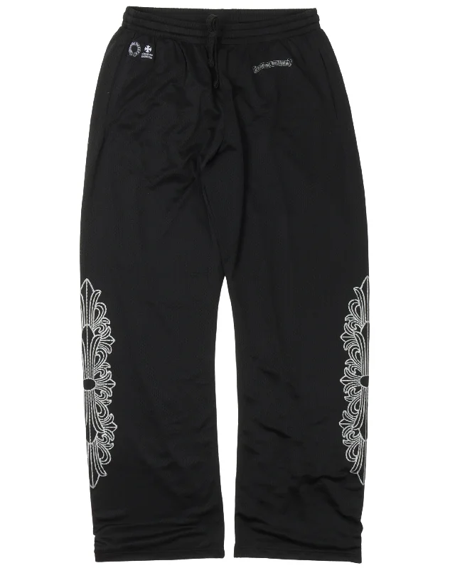 Mesh Varsity Pants High-Waist Trousers