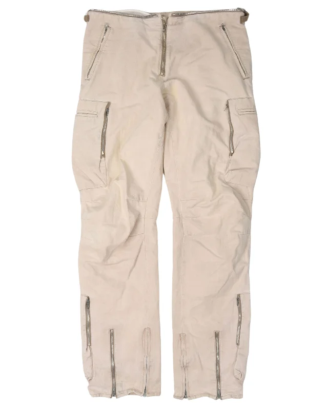 AW99 Astro Zipper Cargo Pants Trendy Tapered Pants