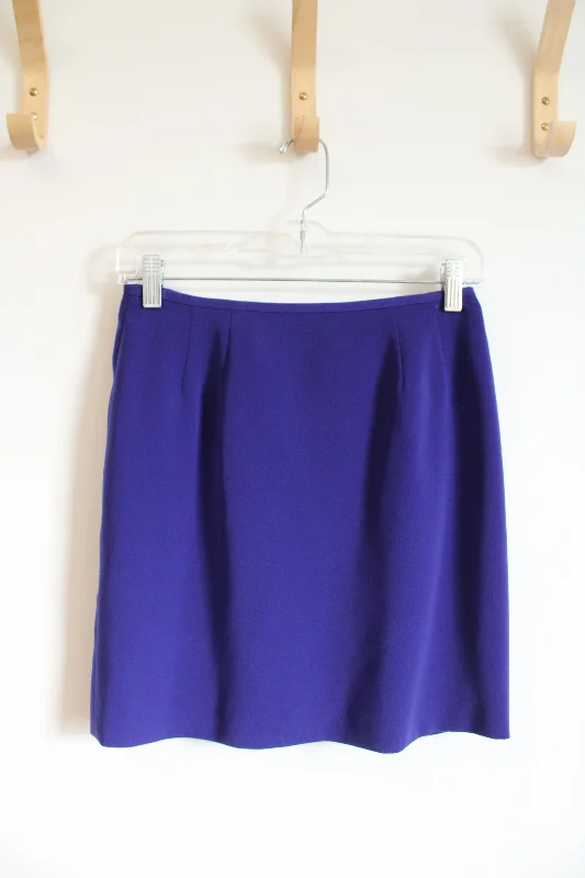 Kasper Dark Purple Mini Skirt | 2 Petite leather skirt durable