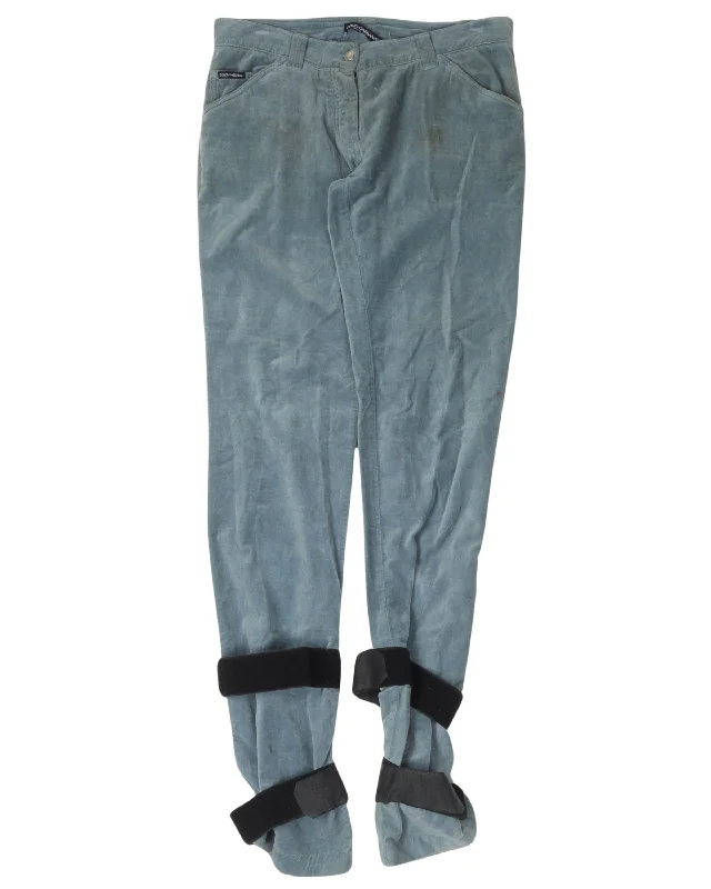 Velour Bondage Pants Relaxed Lounge Trousers
