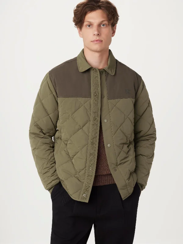 The Skyline Collared Jacket in Green Trench Coat Raincoat Waterproof Jacket