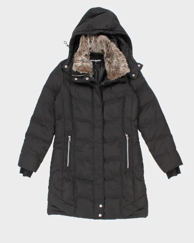 Karl Lagerfeld Paris Faux Fur Hooded Puffer Jacket - XS Tailored Jacket Straight Jacket A-Line Jacket Karl Lagerfeld Paris Faux Fur Hooded Puffer Jacket - XS Tailored Jacket Straight Jacket A-Line Jacket