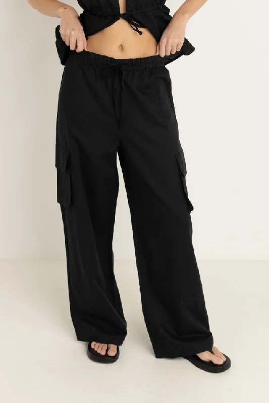 Rhythm Cove Cargo Pant - BLACK Classic Flared Pants