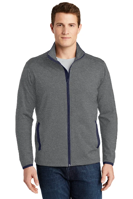 Sport-Tek Mens Sport-Wick Moisture Wicking Full Zip Jacket - Heather Charcoal Grey/True Navy Blue Jersey Jacket Tulle Jacket Batik Jacket Sport-Tek Mens Sport-Wick Moisture Wicking Full Zip Jacket - Heather Charcoal Grey/True Navy Blue Jersey Jacket Tulle Jacket Batik Jacket
