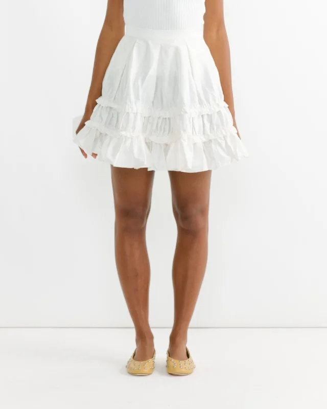 Mini Maud Skirt in White denim skirt durable