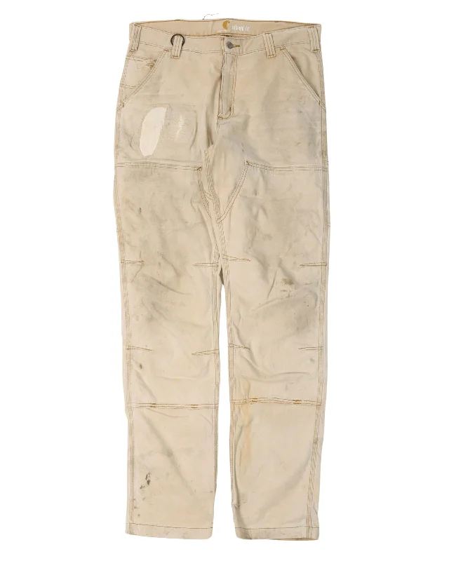 Double Knee Pants Relaxed Fit Trousers