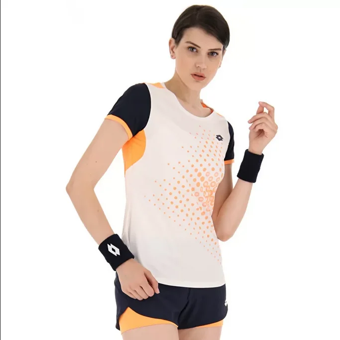 Lotto maglia da donna da tennis o per il padel Top W IV Tee 1 217348 2F8 bright white-orange