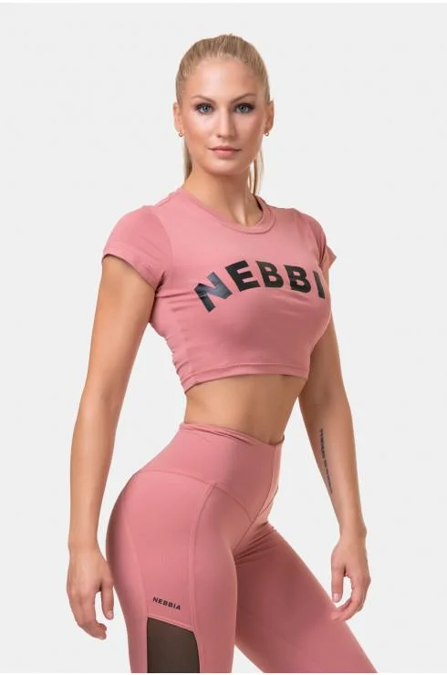 Nebbia Short Sleeve Sporty Crop Top - Old Rose