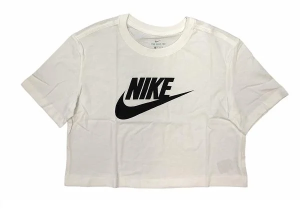 Nike T-shirt crop da donna con logo Essential BV6175 100 bianco