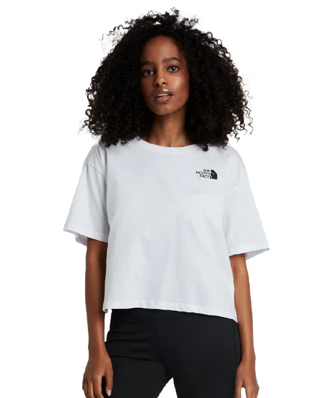 The North Face maglietta manica corta da donna Cropped Simple Dome NF0A4SYCFN41 bianco