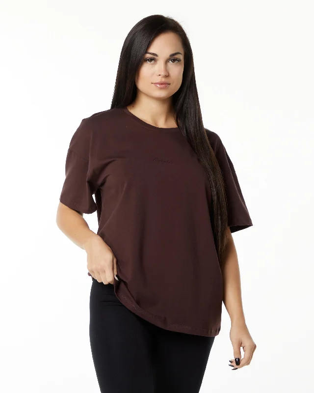 Signature Oversized Tee - Burgundy