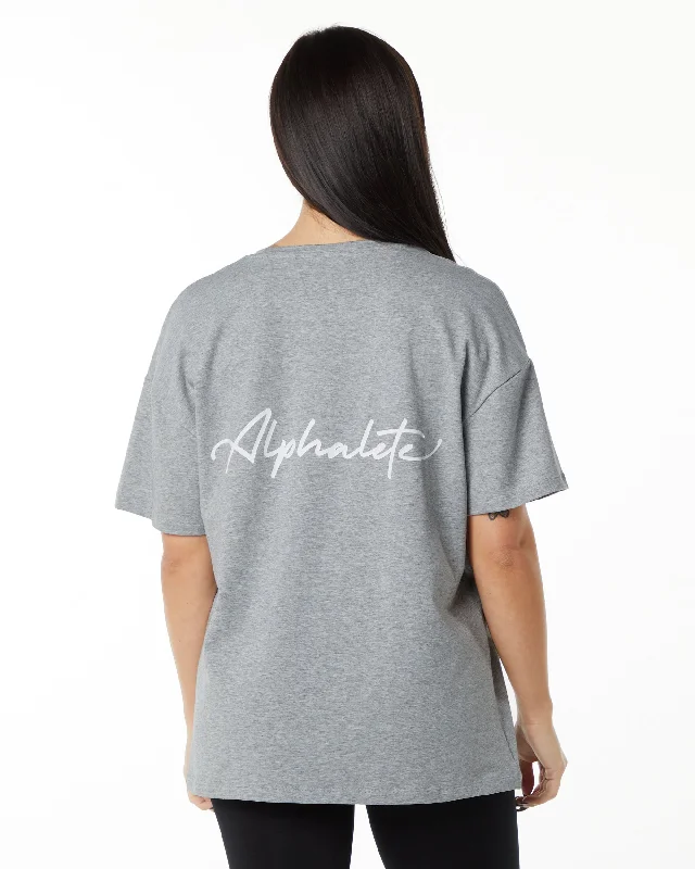 Signature Oversized Tee - Heather Grey