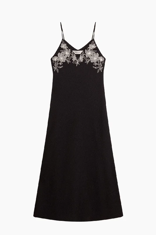 Golden Goose Embroidered Cami Maxi Dress - Polar Night