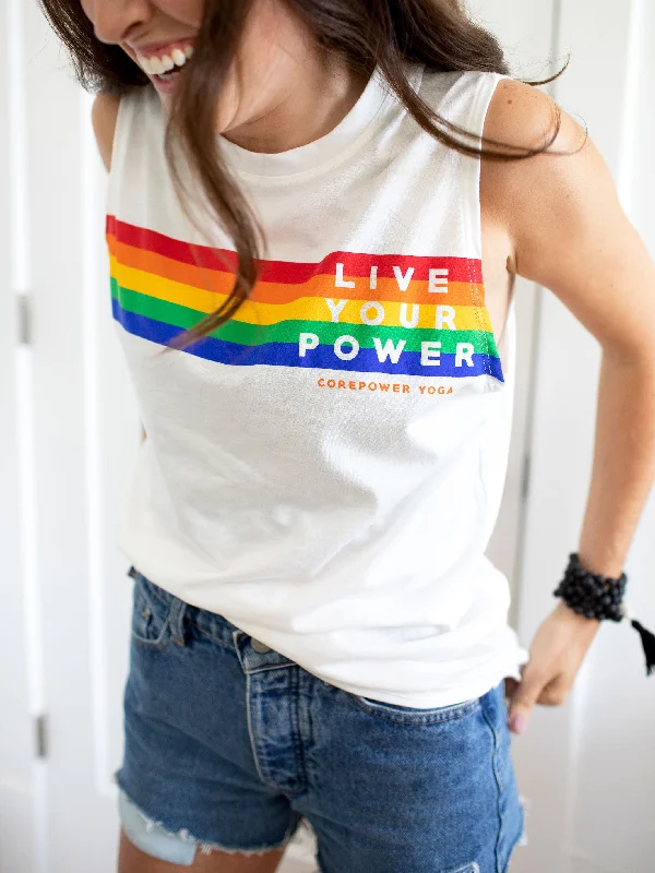 CorePower Live Your Power Rainbow Unisex Tank