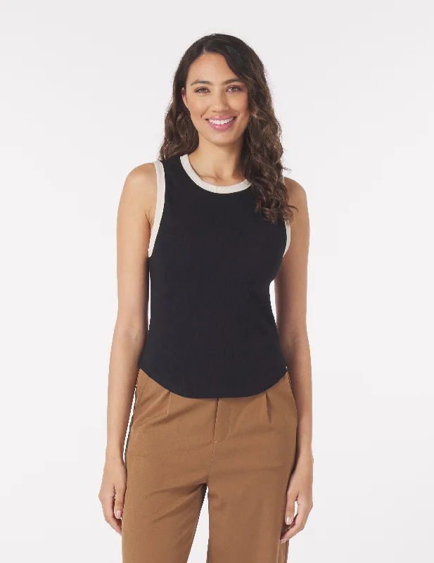 Go To Tank: Black/Oatmilk Trim