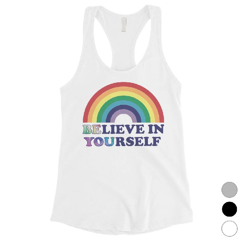 LGBT Be You Believe Rainbow Womens Tank Top