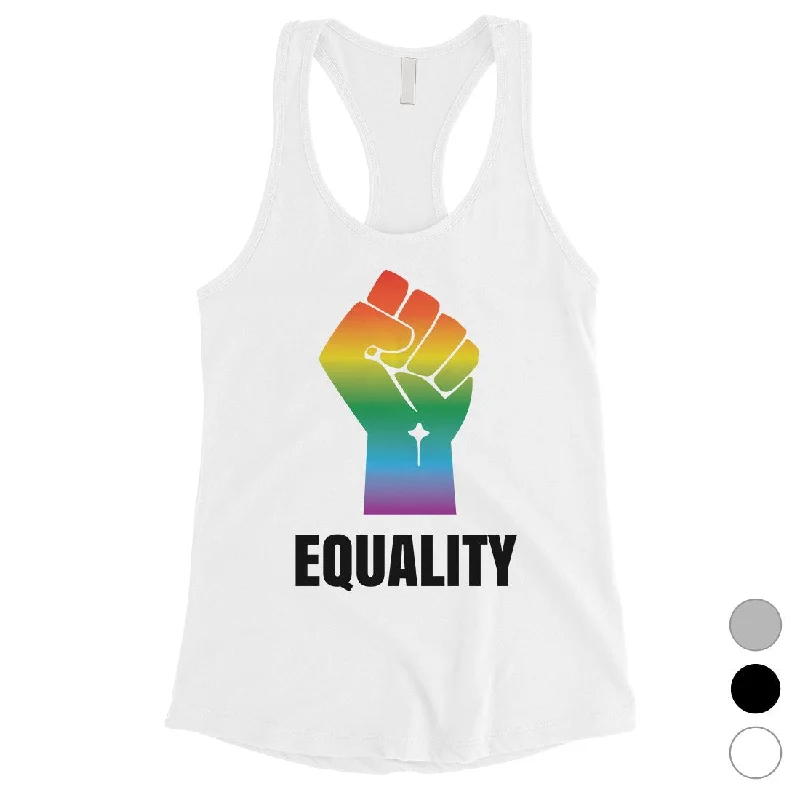 LGBT Equality Rainbow Fist Womens Tank Top