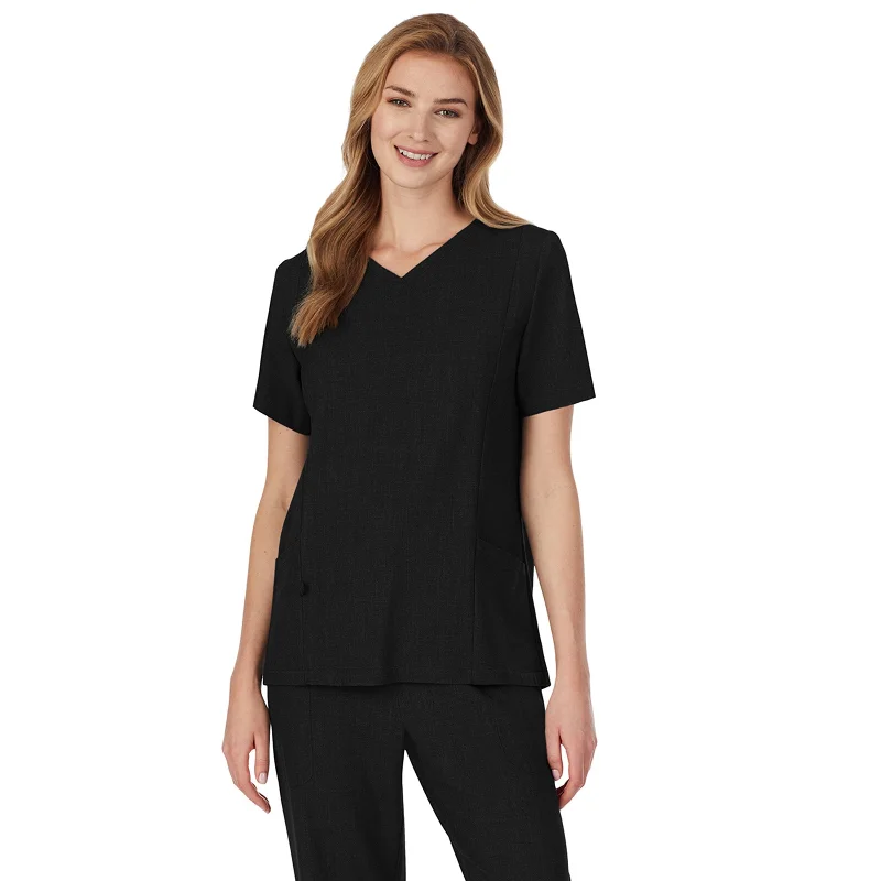 Womens Scrub V-Neck Top with Side Pockets