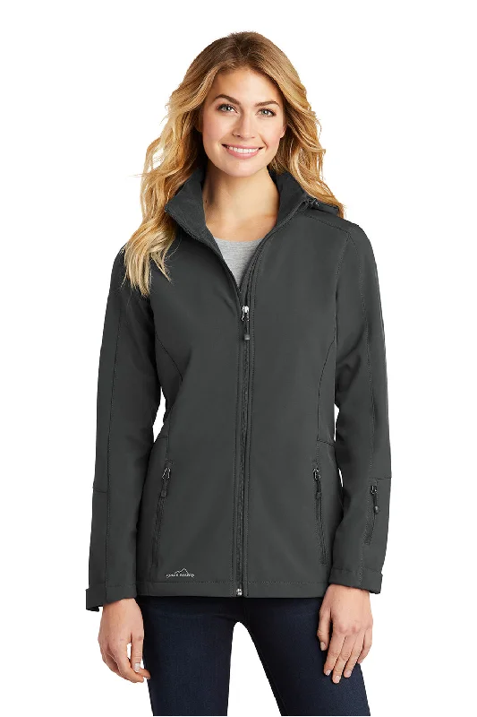 Eddie Bauer Womens Water Resistant Full Zip Hooded Jacket - Steel Grey