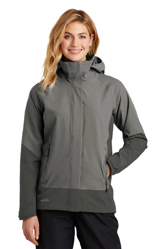 Eddie Bauer Womens WeatherEdge Waterproof Full Zip Hooded Jacket - Metal Grey