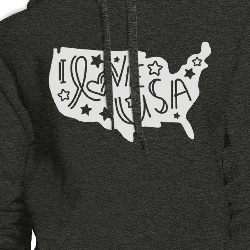 I Love USA Unique America Map Unisex Hoodie Cute 4th Of July Top