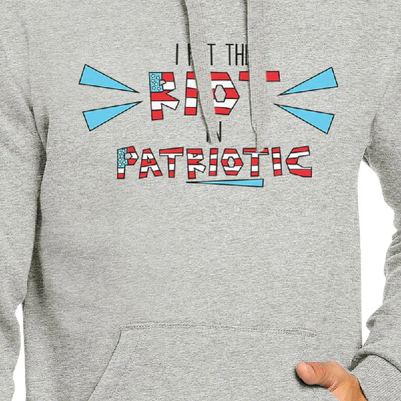 I Put The Riot In Patriotic Unisex Grey Hoodie Patriotic Gift Ideas