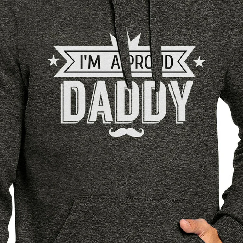 I'm A Proud Daddy Unisex Dark Grey Vintage Design Graphic Hoodie