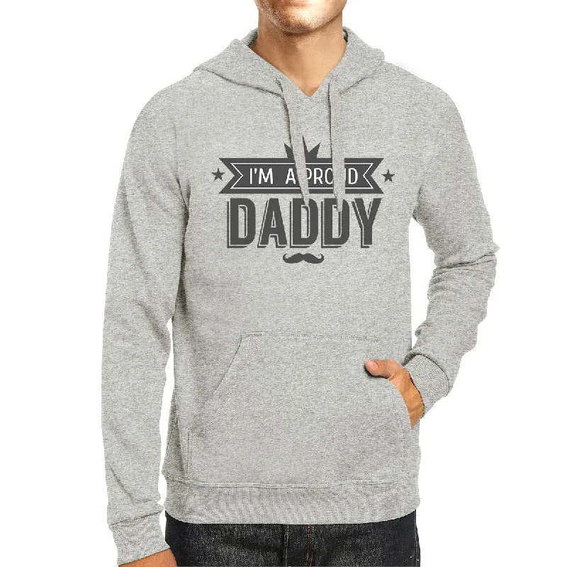 I'm A Proud Daddy Unisex Grey Vintage Design Hoodie Gift For Him