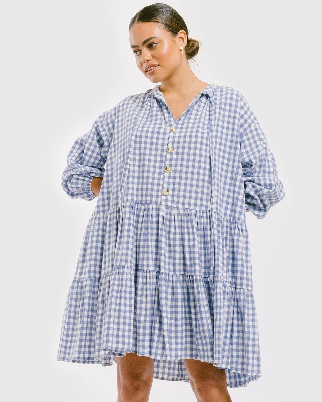 Avalon Smock Dress | Blue Gingham