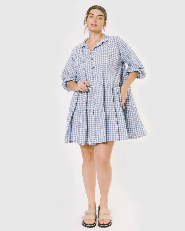 Avalon Smock Dress | Blue Gingham