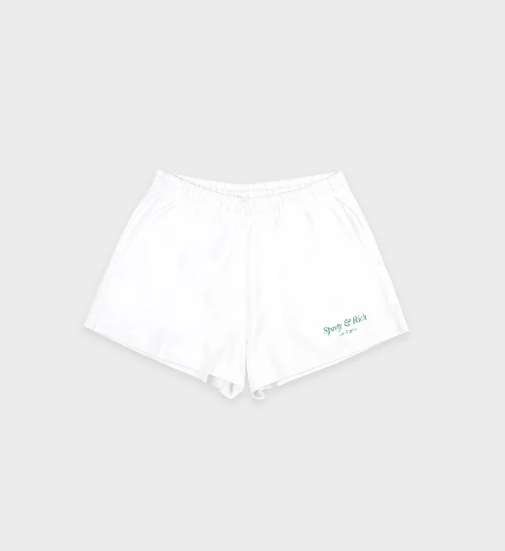 Italic Logo Disco Short - White/Verde