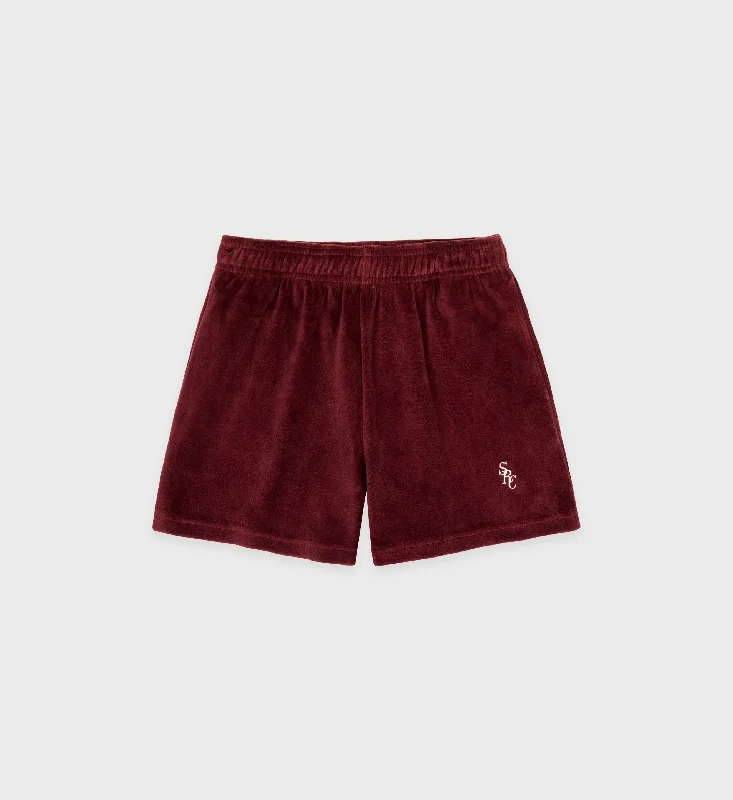 SRC Velour Short - Merlot/White