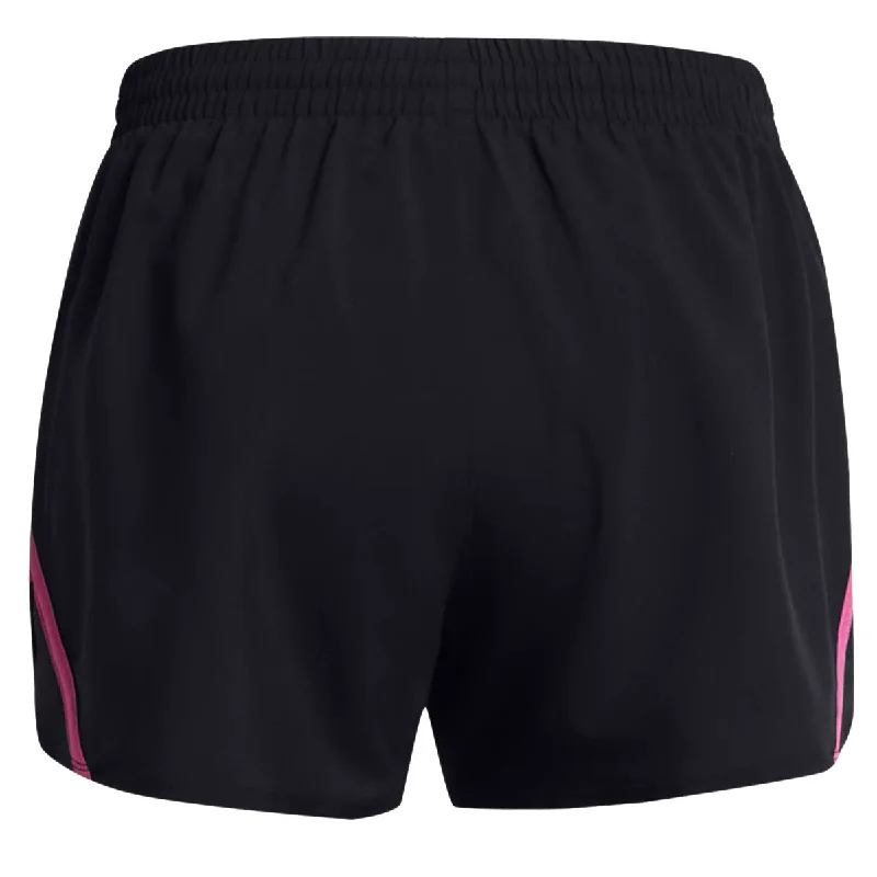 Under Armour Fly By Running Shorts - Womens - Black/Astro Pink/Reflective