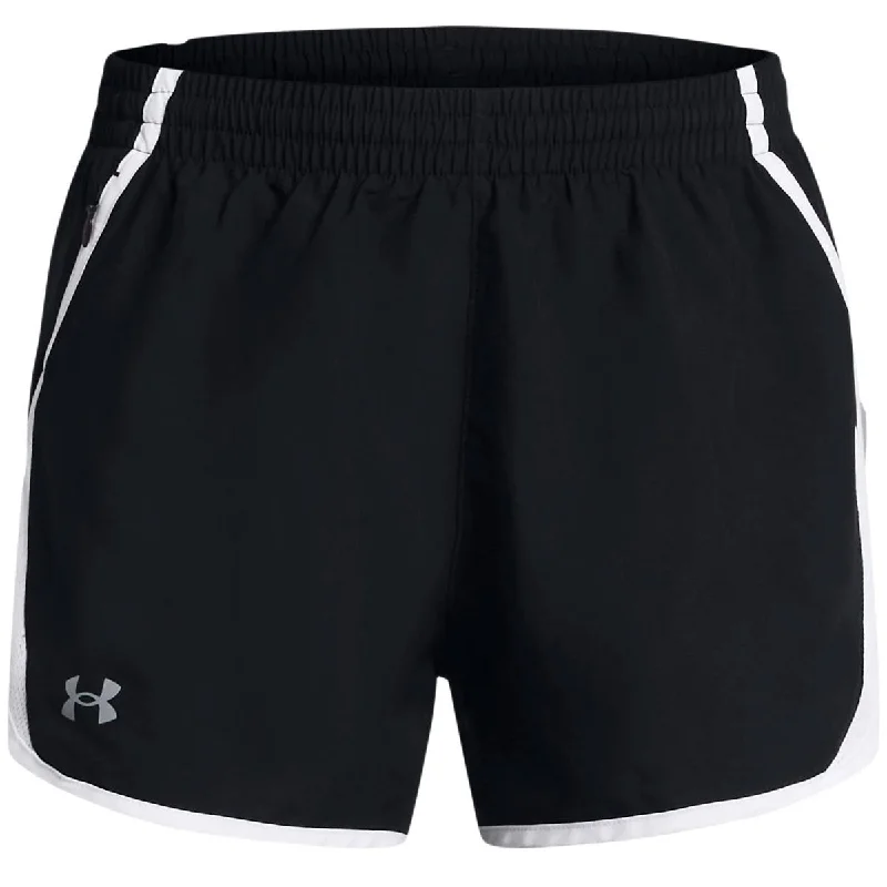 Under Armour Fly By Shorts - Womens - Black/White/Reflective