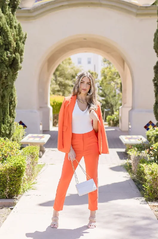 Brittany High Waist Straight Leg Pants Orange