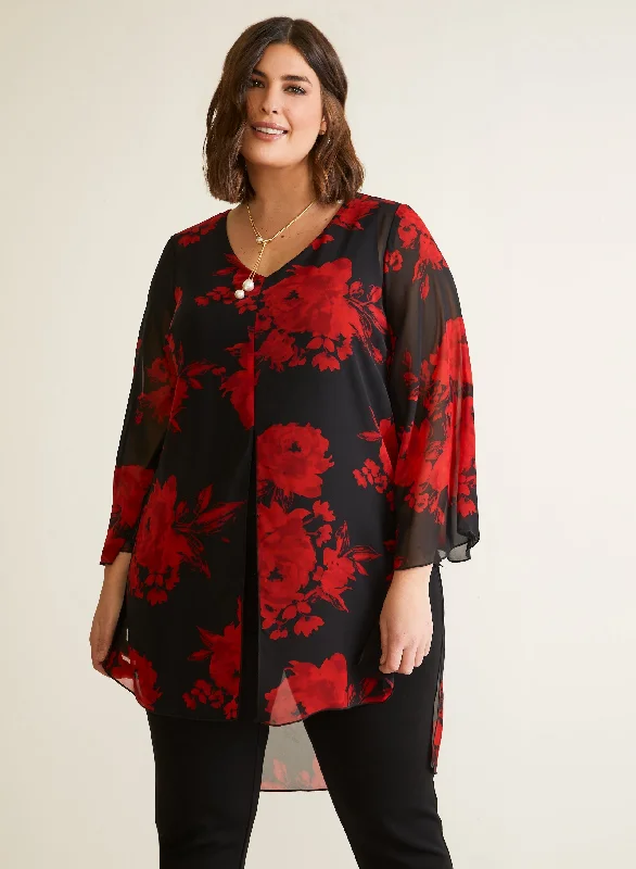 Compli K - Floral Print Tunic Blouse