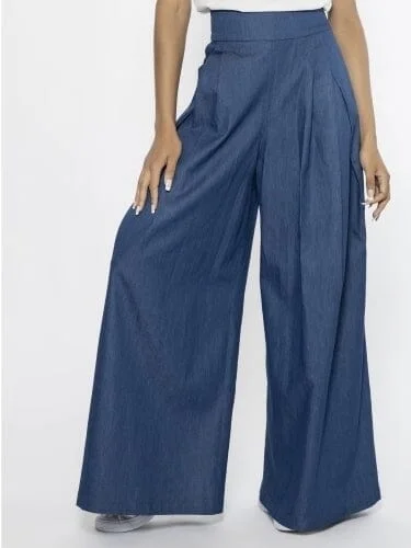 Denim wide pants