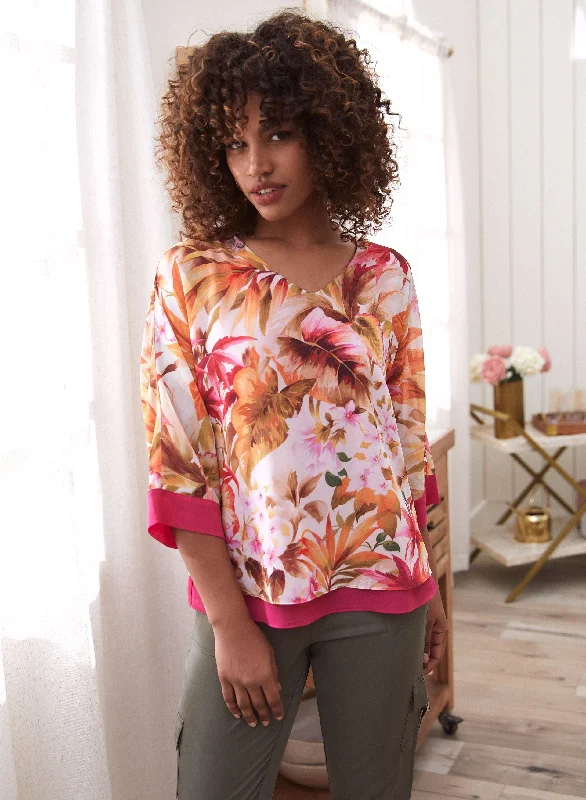 Floral Print Chiffon Blouse