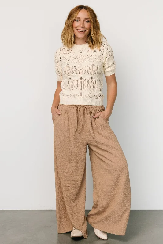 Florence Textured Pants | Beige