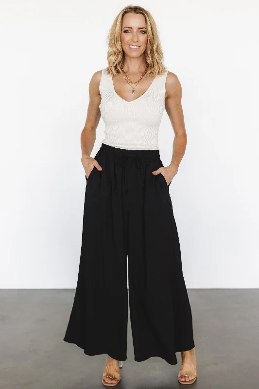 Florence Textured Pants | Black