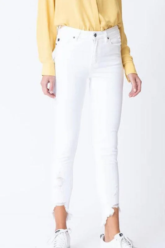 High Rise White Jeans