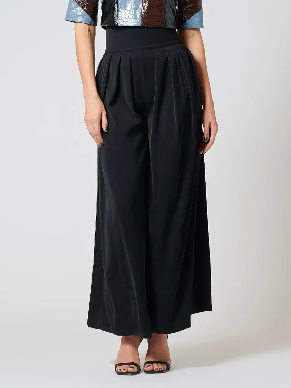 Pleated High Waist Wide Leg Long Pants