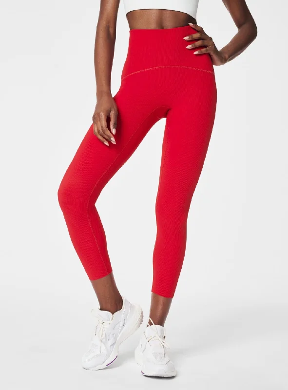 Spanx: Booty Boost Active Contour Rib 7/8 Leggings in Spanx Red 50330R