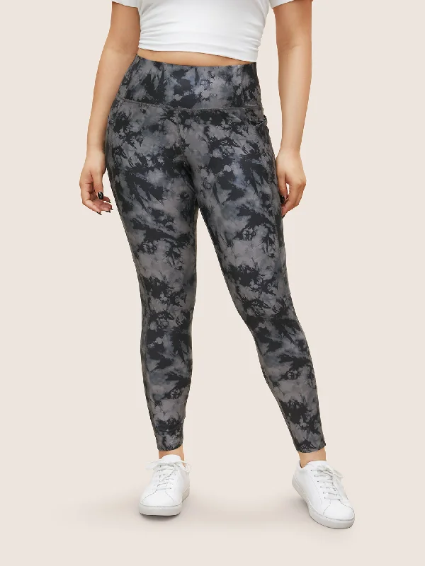 Tie Dye Pocket Wideband Waist Leggings